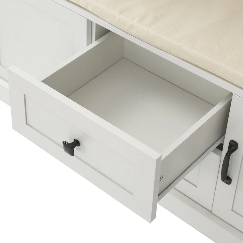 3-in-1 Design Hall Tree with 3 Hooks and Storage Bench - 47.24 W x 70.9 H x 15.74 D