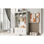 3-in-1 Design Hall Tree with 3 Hooks and Storage Bench - 47.24 W x 70.9 H x 15.74 D