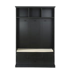3-in-1 Design Hall Tree with 3 Hooks and Storage Bench - 47.24 W x 70.9 H x 15.74 D