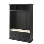 3-in-1 Design Hall Tree with 3 Hooks and Storage Bench - 47.24 W x 70.9 H x 15.74 D
