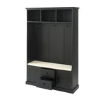 3-in-1 Design Hall Tree with 3 Hooks and Storage Bench - 47.24 W x 70.9 H x 15.74 D