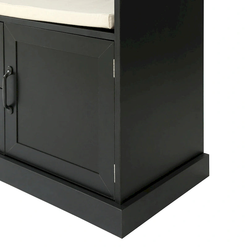 3-in-1 Design Hall Tree with 3 Hooks and Storage Bench - 47.24 W x 70.9 H x 15.74 D