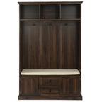 3-in-1 Design Hall Tree with 3 Hooks and Storage Bench - 47.24 W x 70.9 H x 15.74 D