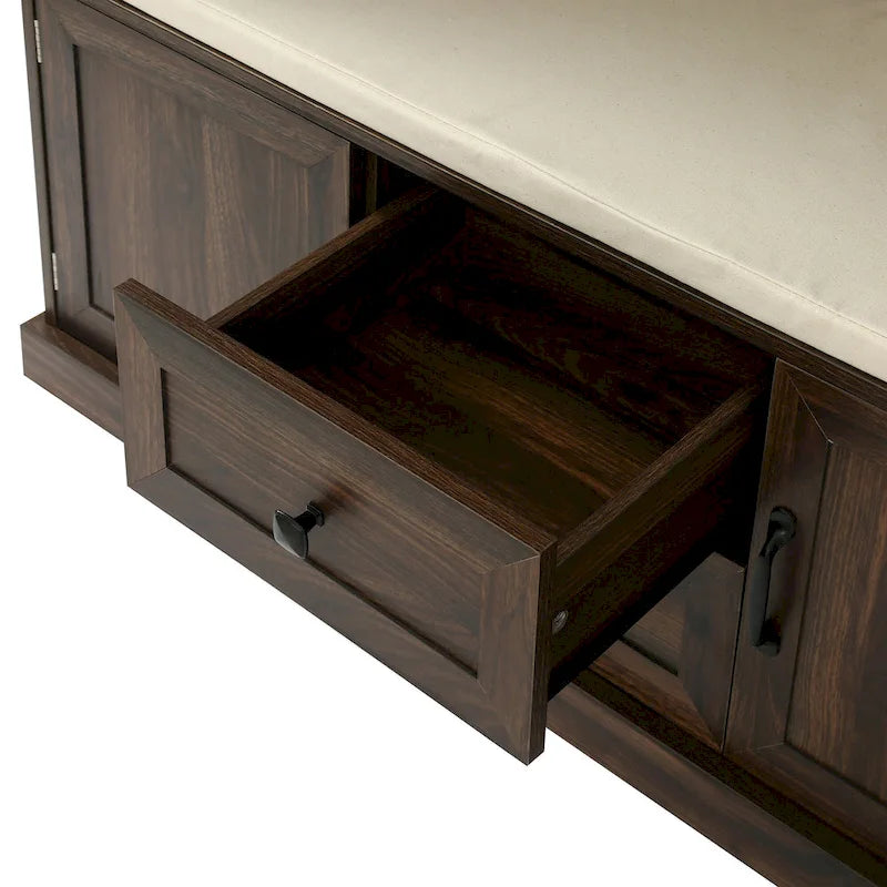 3-in-1 Design Hall Tree with 3 Hooks and Storage Bench - 47.24 W x 70.9 H x 15.74 D