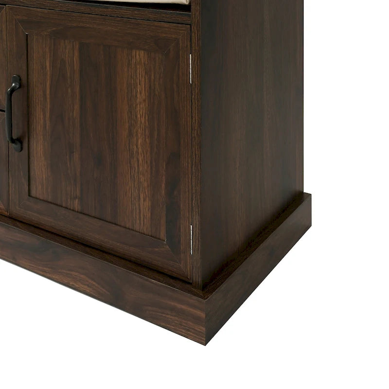 3-in-1 Design Hall Tree with 3 Hooks and Storage Bench - 47.24 W x 70.9 H x 15.74 D