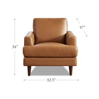Top Grain Leather Chair With Feather, Memory Foam and Springs