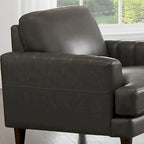 Top Grain Leather Chair With Feather, Memory Foam and Springs