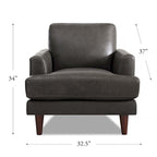 Top Grain Leather Chair With Feather, Memory Foam and Springs