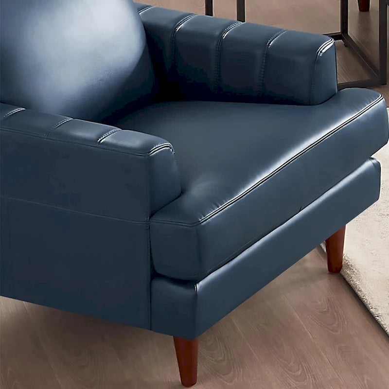 Top Grain Leather Chair With Feather, Memory Foam and Springs