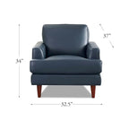 Top Grain Leather Chair With Feather, Memory Foam and Springs