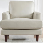Top Grain Leather Chair With Feather, Memory Foam and Springs