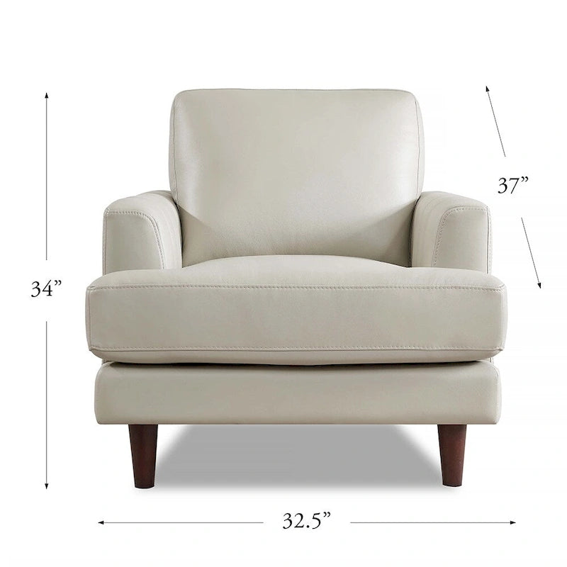 Top Grain Leather Chair With Feather, Memory Foam and Springs
