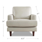 Top Grain Leather Chair With Feather, Memory Foam and Springs