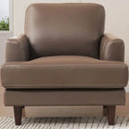 Top Grain Leather Chair With Feather, Memory Foam and Springs