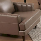Top Grain Leather Chair With Feather, Memory Foam and Springs