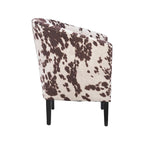 Brown and White Cow Print Club Chair