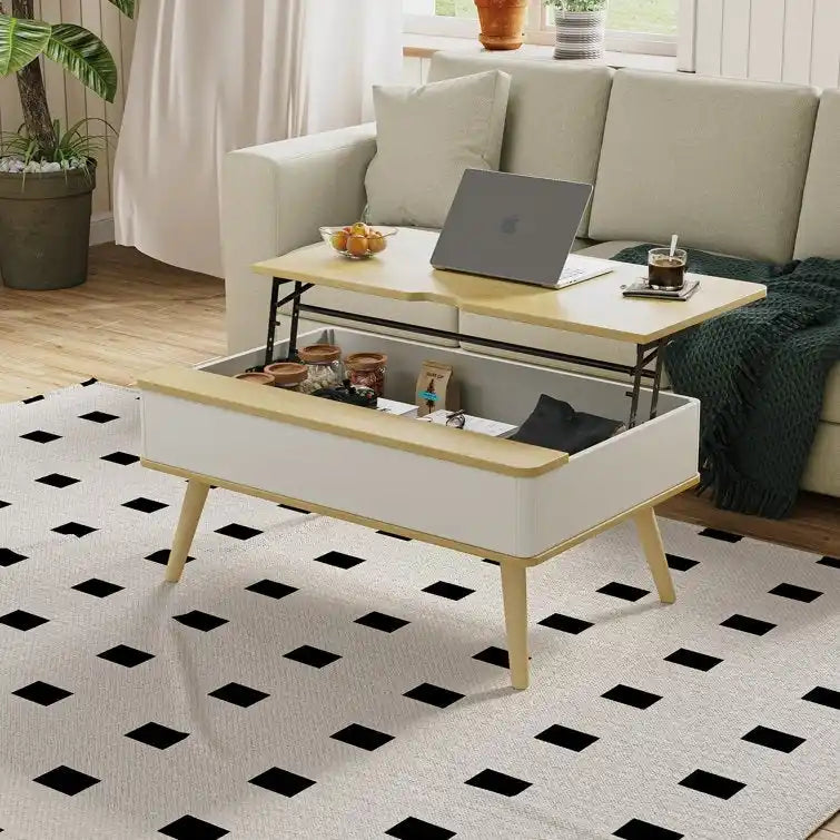Rectangle Lift Top Square Coffee Table With Storage 37 x 23.5