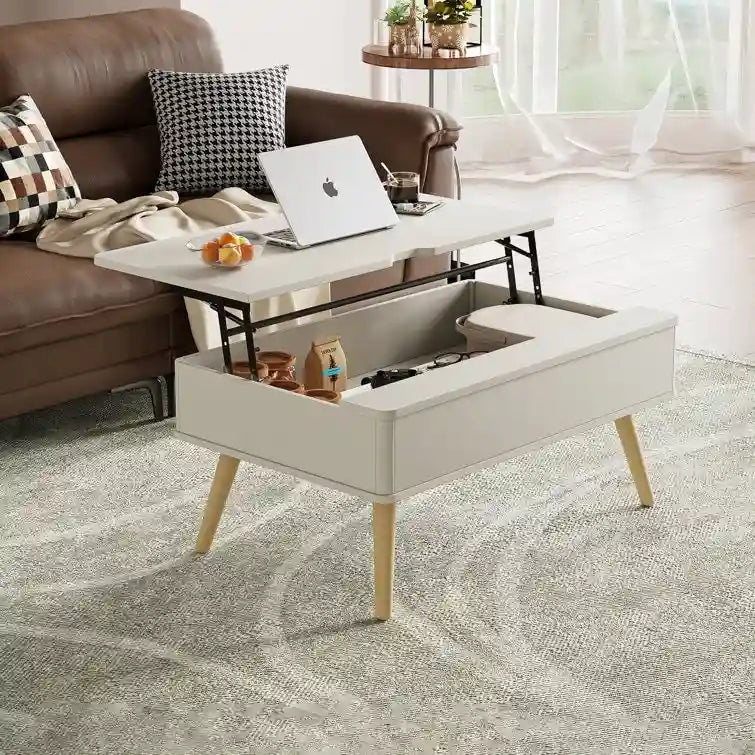 Rectangle Lift Top Square Coffee Table With Storage 37 x 23.5