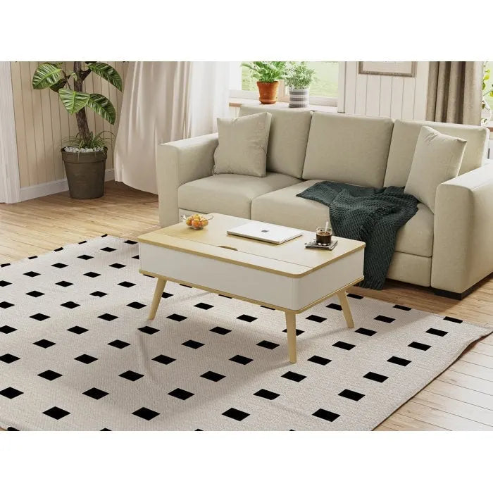 Rectangle Lift Top Square Coffee Table With Storage 37 x 23.5