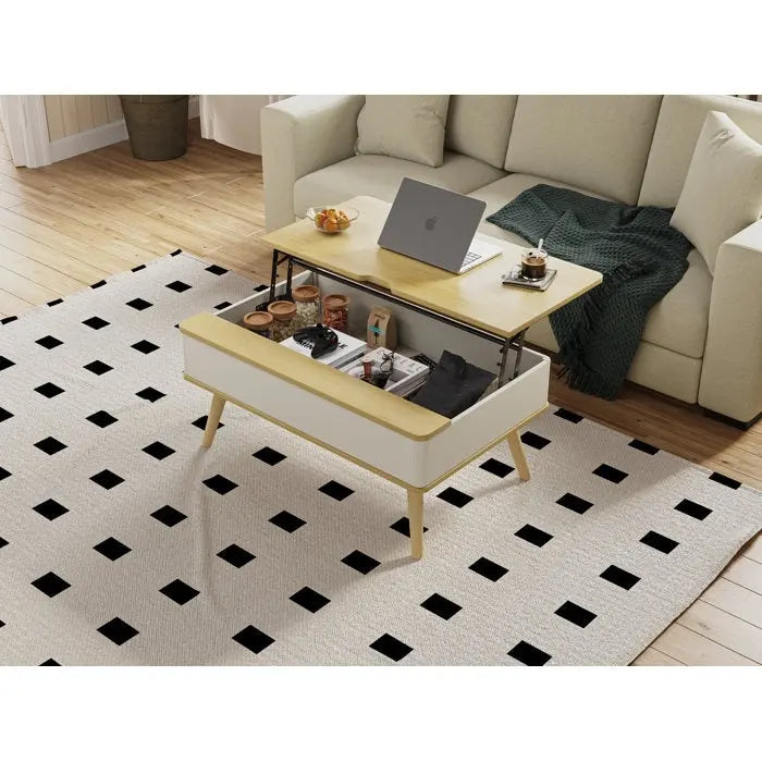 Rectangle Lift Top Square Coffee Table With Storage 37 x 23.5