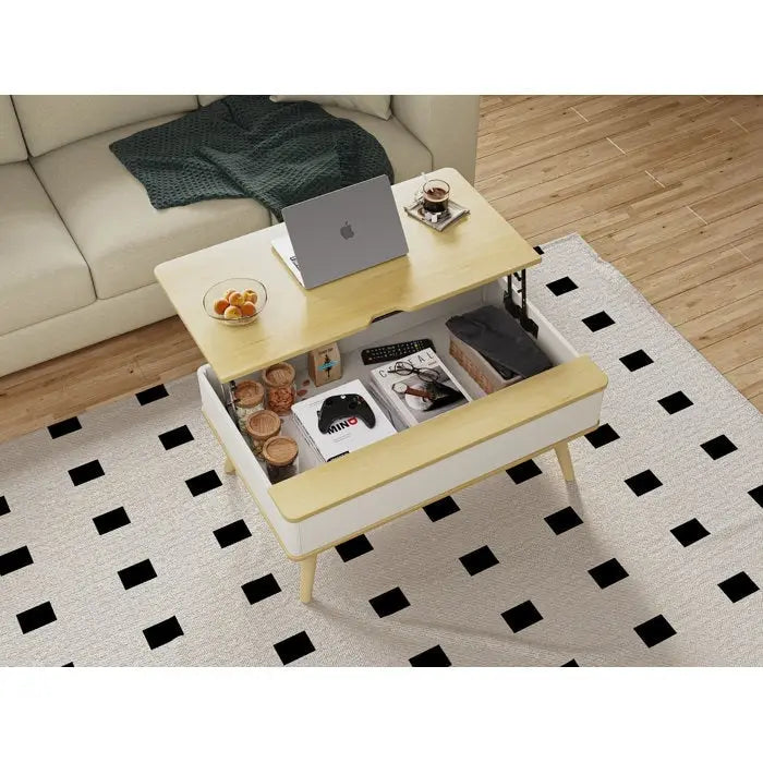 Rectangle Lift Top Square Coffee Table With Storage 37 x 23.5