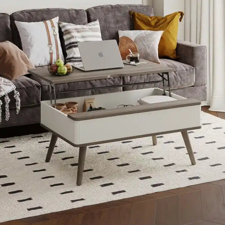 Rectangle Lift Top Square Coffee Table With Storage 37 x 23.5