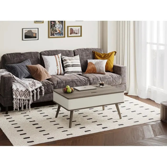 Rectangle Lift Top Square Coffee Table With Storage 37 x 23.5