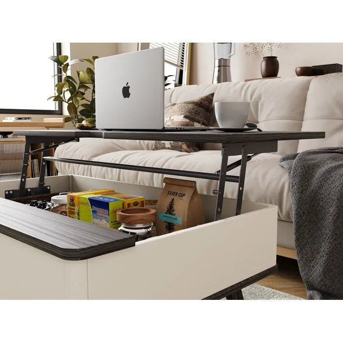Rectangle Lift Top Square Coffee Table With Storage 37 x 23.5