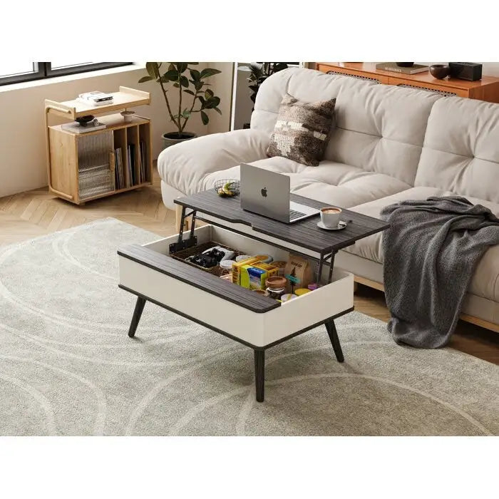 Rectangle Lift Top Square Coffee Table With Storage 37 x 23.5