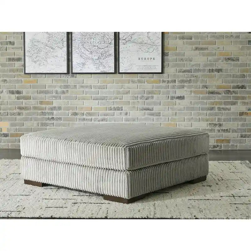 Fog Gray Cord Sectional Sofa for 5-6 People