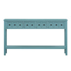 Rustic Entryway Console Table with Drawers and Bottom Shelf