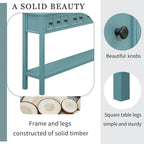 Rustic Entryway Console Table with Drawers and Bottom Shelf