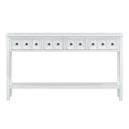 Rustic Entryway Console Table with Drawers and Bottom Shelf