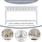 Rustic Entryway Console Table with Drawers and Bottom Shelf