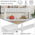Rustic Entryway Console Table with Drawers and Bottom Shelf