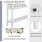 Rustic Entryway Console Table with Drawers and Bottom Shelf