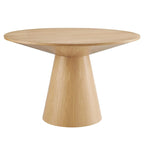 47" Round Dining Table with Pedestal Base - Wood Grain - Seats 4