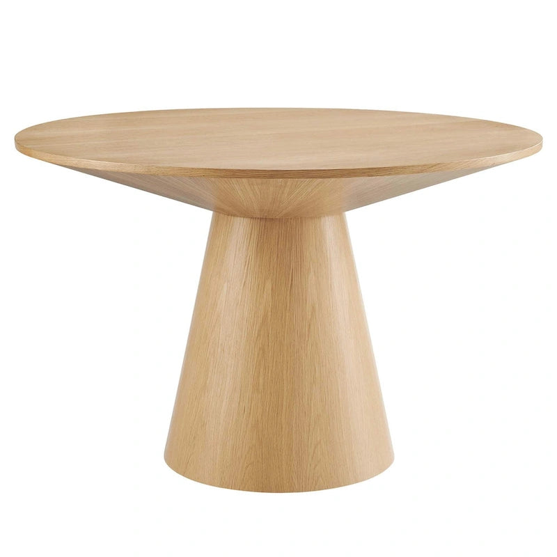 47" Round Dining Table with Pedestal Base - Wood Grain - Seats 4