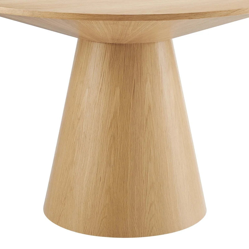 47" Round Dining Table with Pedestal Base - Wood Grain - Seats 4