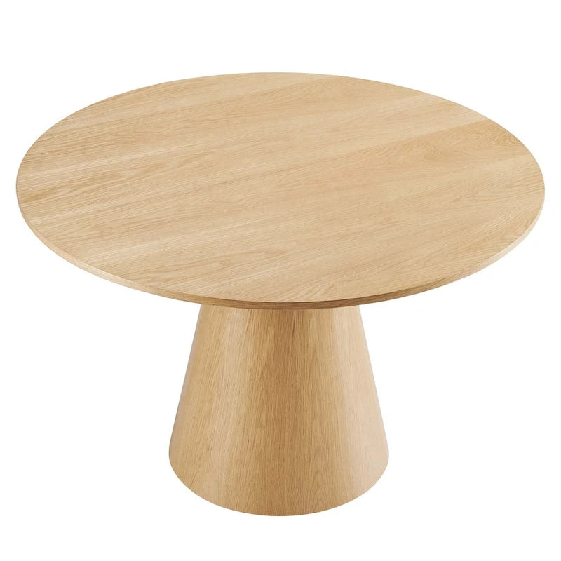 47" Round Dining Table with Pedestal Base - Wood Grain - Seats 4