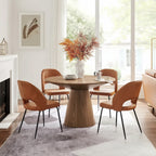 47" Round Dining Table with Pedestal Base - Wood Grain - Seats 4