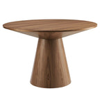 47" Round Dining Table with Pedestal Base - Wood Grain - Seats 4