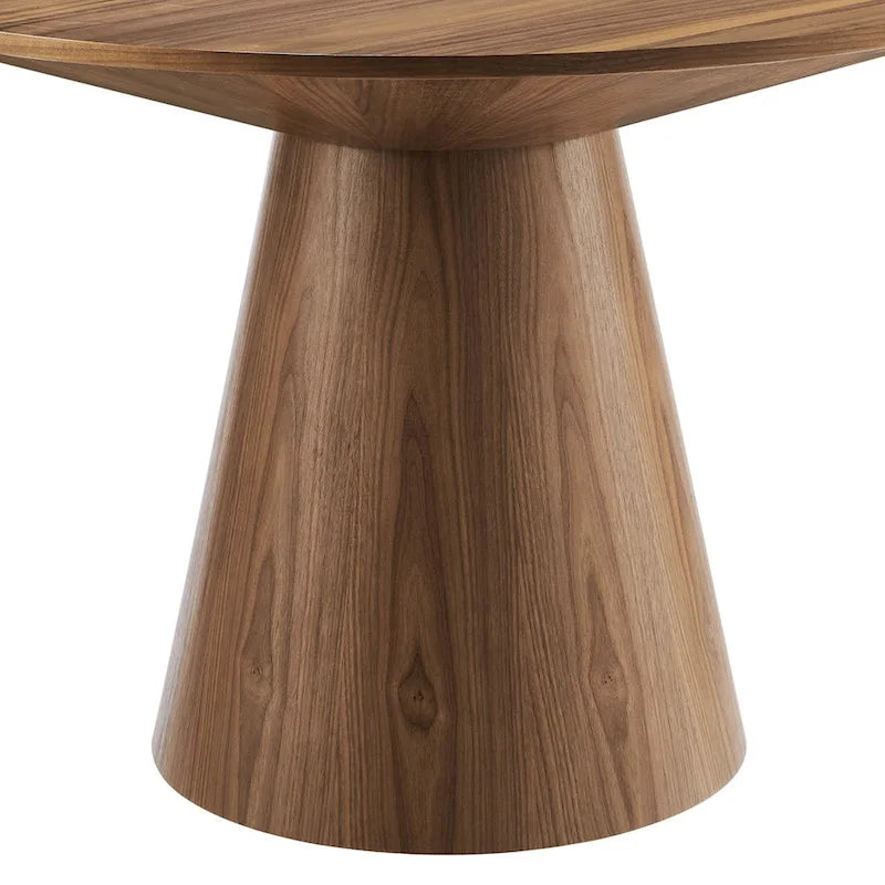 47" Round Dining Table with Pedestal Base - Wood Grain - Seats 4