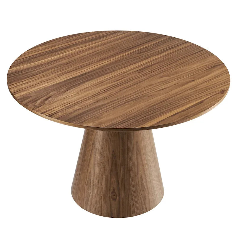 47" Round Dining Table with Pedestal Base - Wood Grain - Seats 4