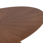 Walnut Oval Dining Table with Beige Boucle Chairs for 4-6