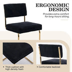 Corduroy Dining Chair with Gold Metal Base