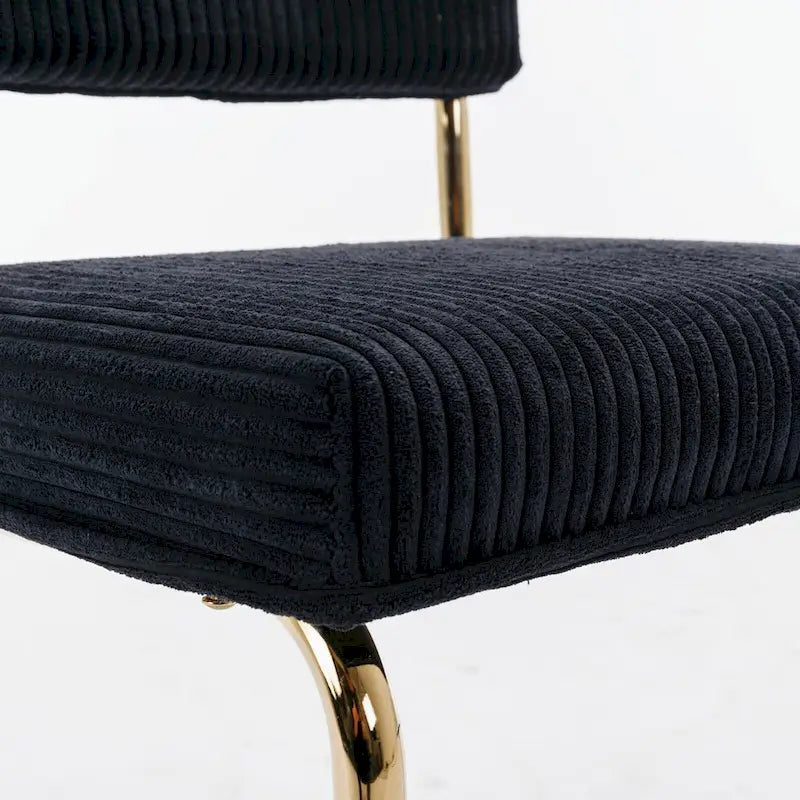 Corduroy Dining Chair with Gold Metal Base
