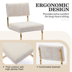 Corduroy Dining Chair with Gold Metal Base