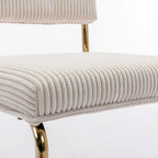 Corduroy Dining Chair with Gold Metal Base