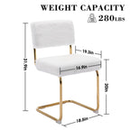 Corduroy Dining Chair with Gold Metal Base